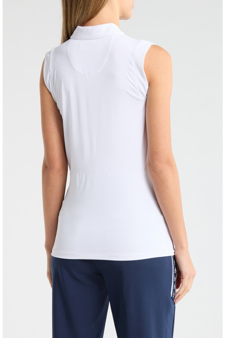 Sleeveless Zip Polo, Alternate, color, BRIGHT WHITE