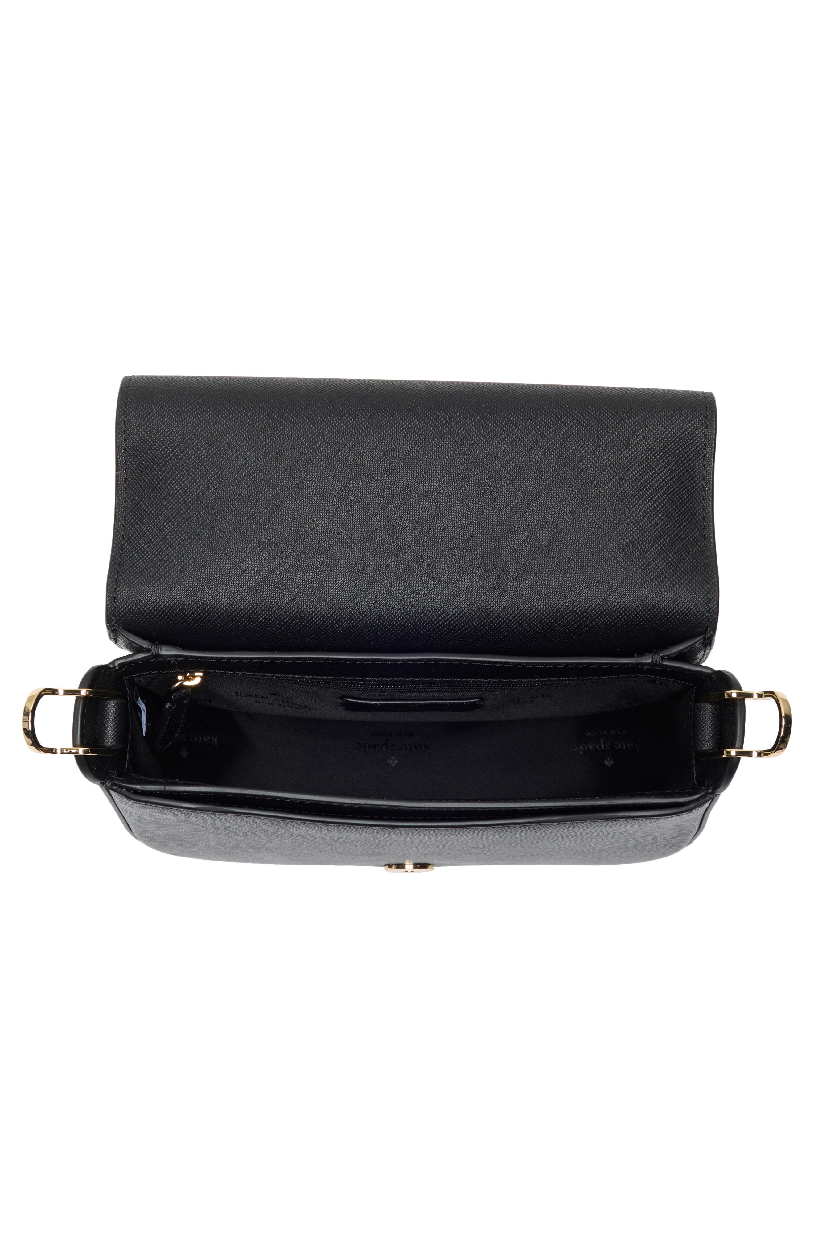 Kate Spade New York madison saffiano leather saddle bag, Alternate, color, Black