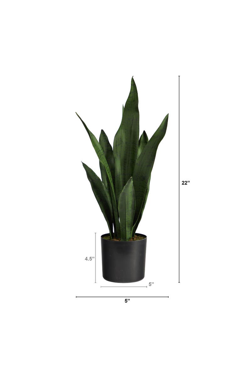 22-in Artificial Sansevieria Snake Plant, Alternate, color, Green