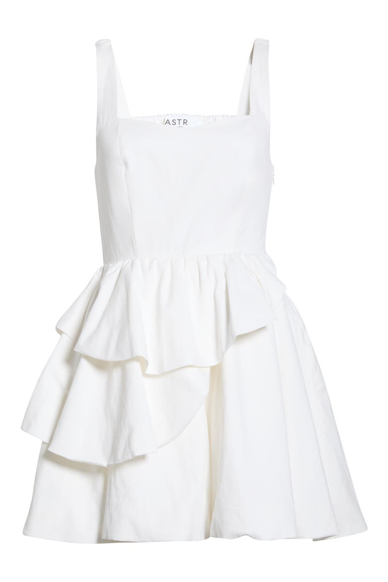 Sheralle Tiered Ruffle Minidress, Alternate, color, OFF WHITE