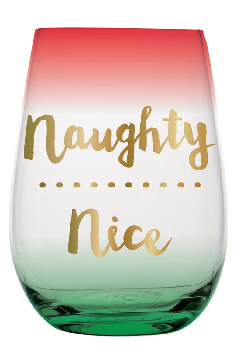 Slant Collections Slant Collection Naughty Nice Stemless Wine Glass, Main, color, 
