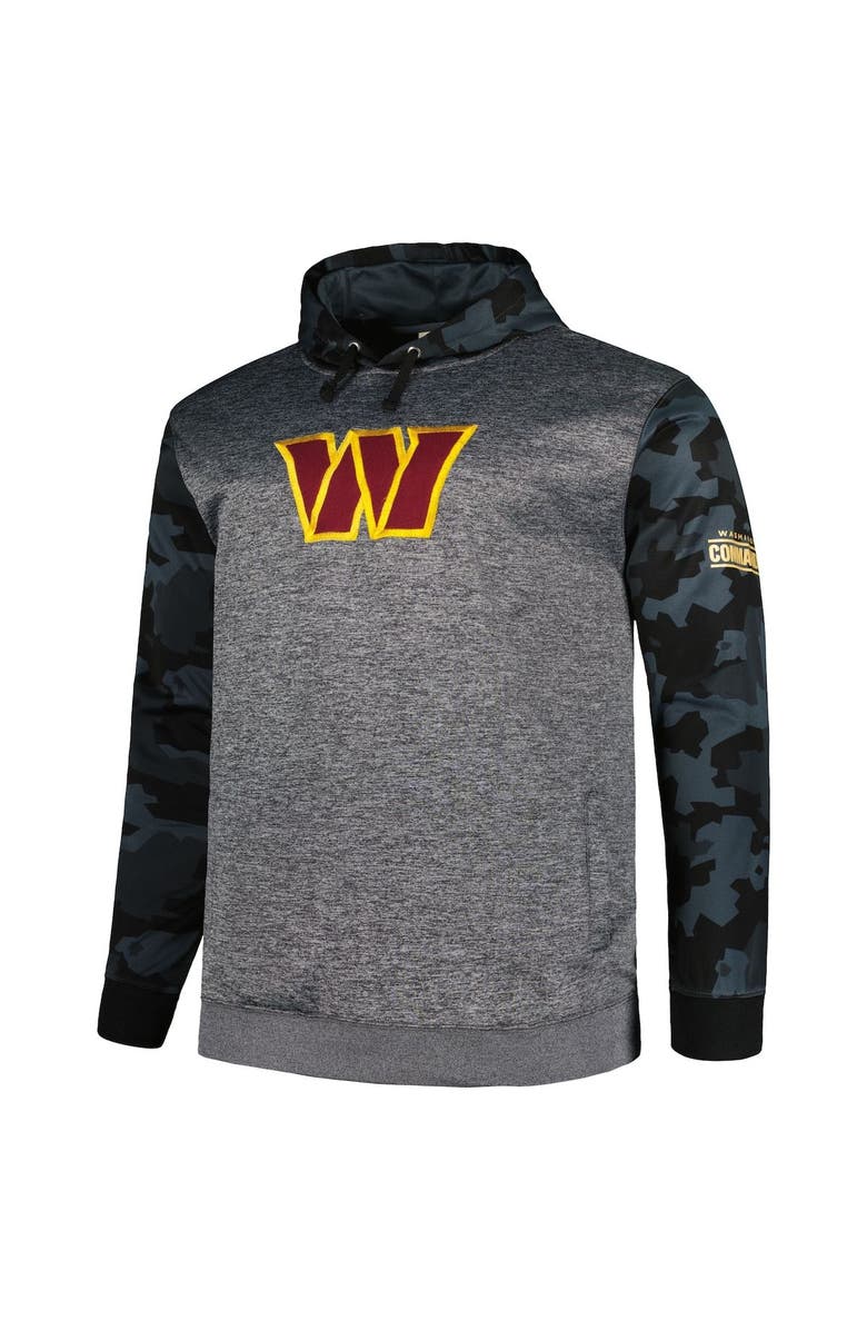 FANATICS Men's Fanatics Heather Charcoal Washington Commanders Big & Tall Camo Pullover Hoodie, Alternate, color, Heather Charcoal