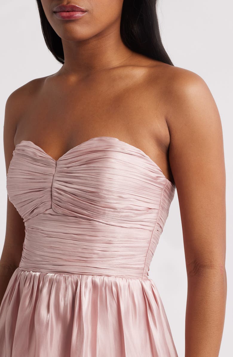 Tiered Ruffle Off the Shoulder Corset Gown