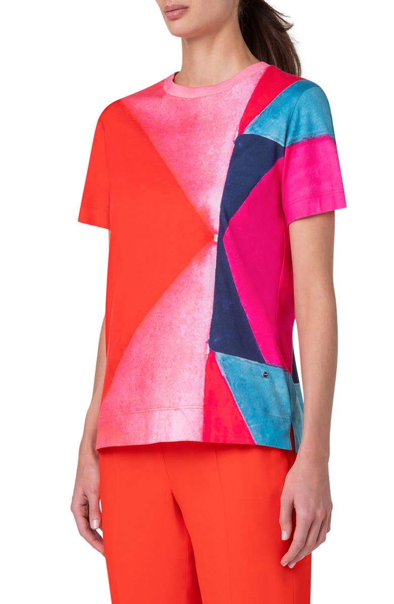 Akris Spectra Print T-Shirt, Alternate, color,