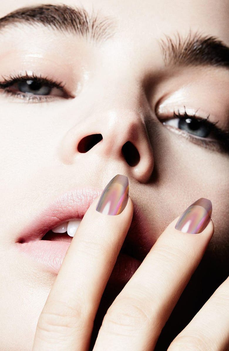 Static Nails Smoke and Mirrors Holographic Pop-On Reusable Manicure Set, Alternate, color, 