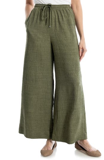 Max Studio Two Tone Texture Woven Drawstring Pant