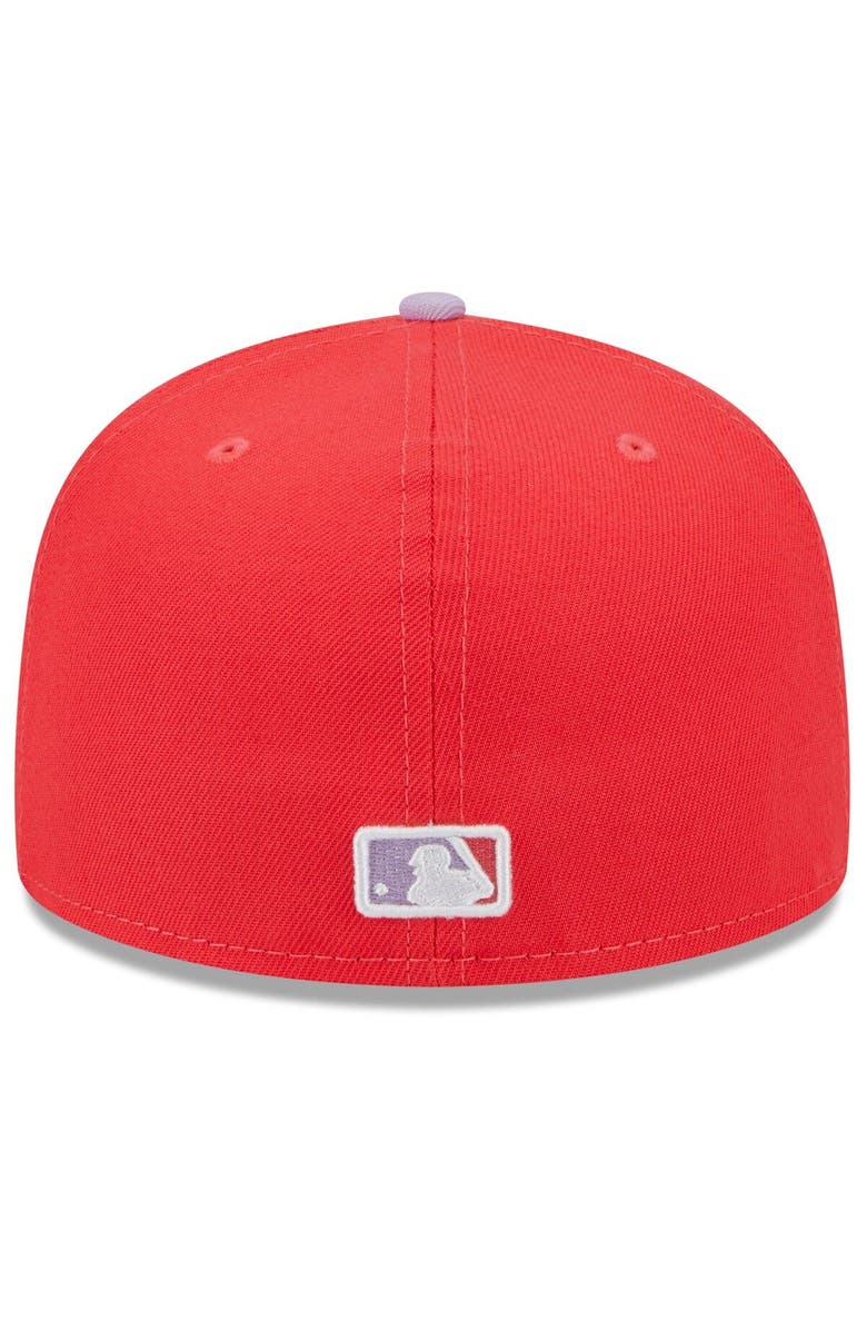 New Era Men's New Era Red/Lavender New York Mets Spring Color Two-Tone 59FIFTY Fitted Hat, Alternate, color, 