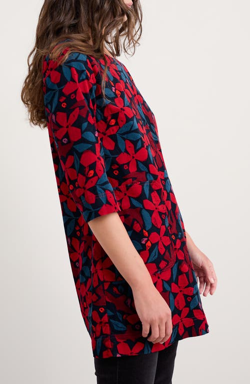 Seasalt Cornwall Port Gaverne Floral Organic Cotton Pincord Tunic In Multi