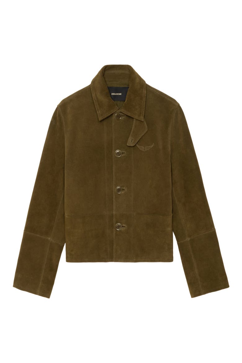 Lessa Suede Jacket, Alternate, color, TREILLIS