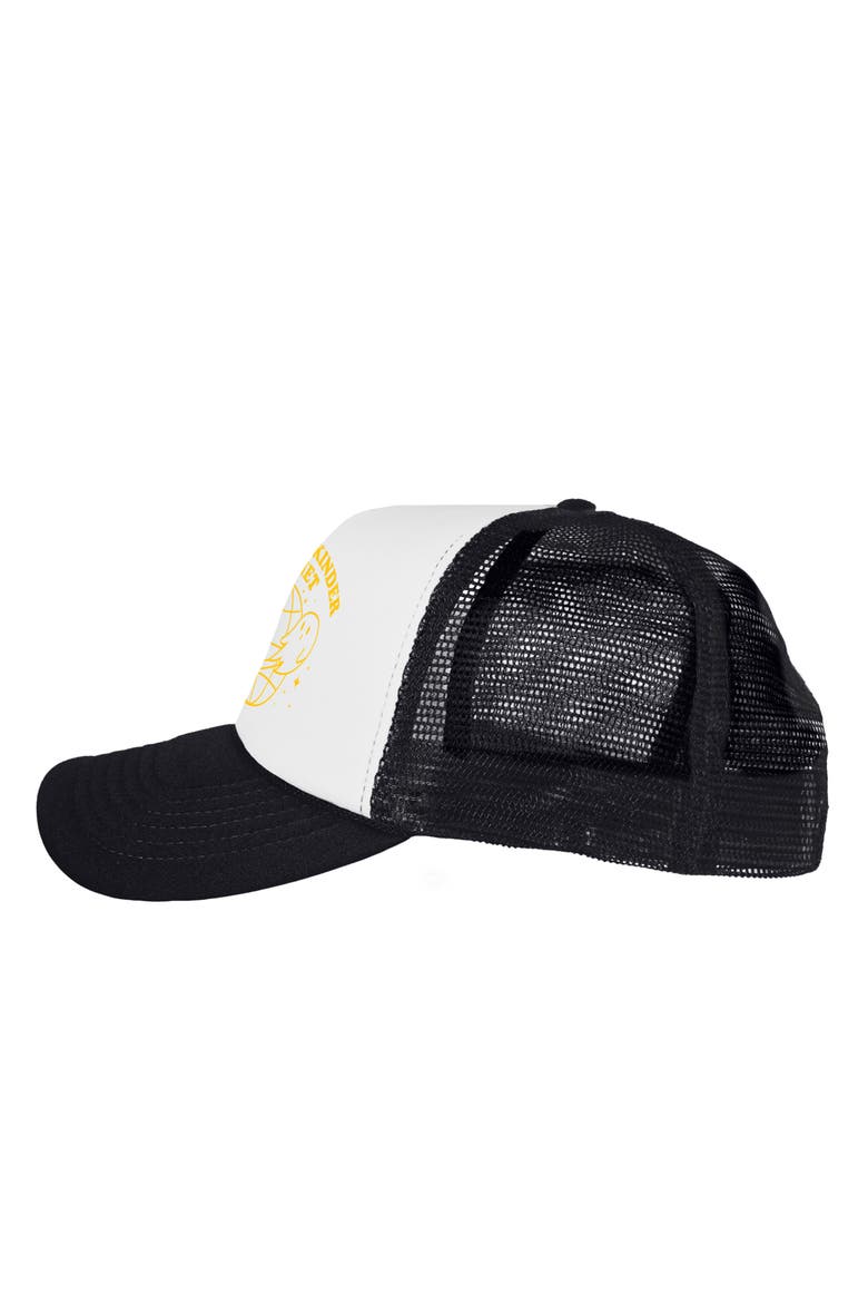 Kinder Planet Snapback Trucker Hat, Alternate, color, Black White