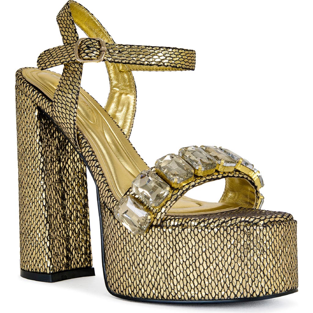 Azalea Wang Kamilla Ankle Strap Platform Sandal In Gold