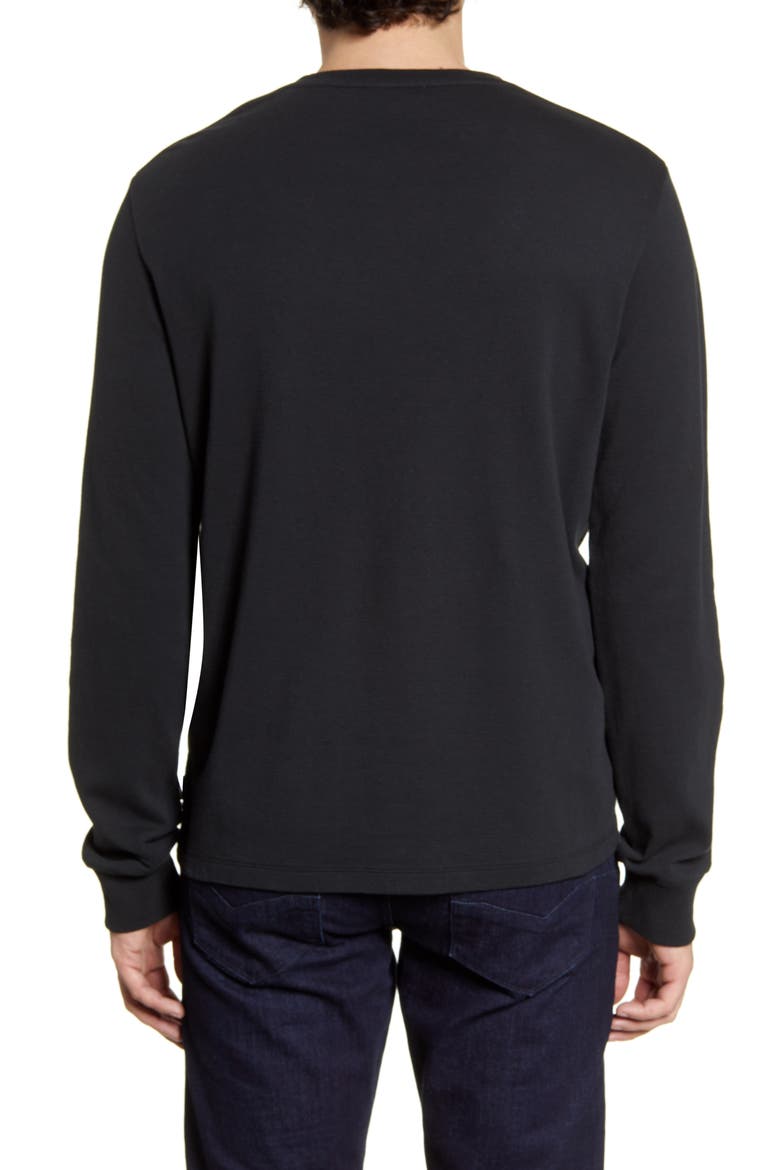 Duo Fold Long Sleeve Cotton T-Shirt, Alternate, color, NOIR