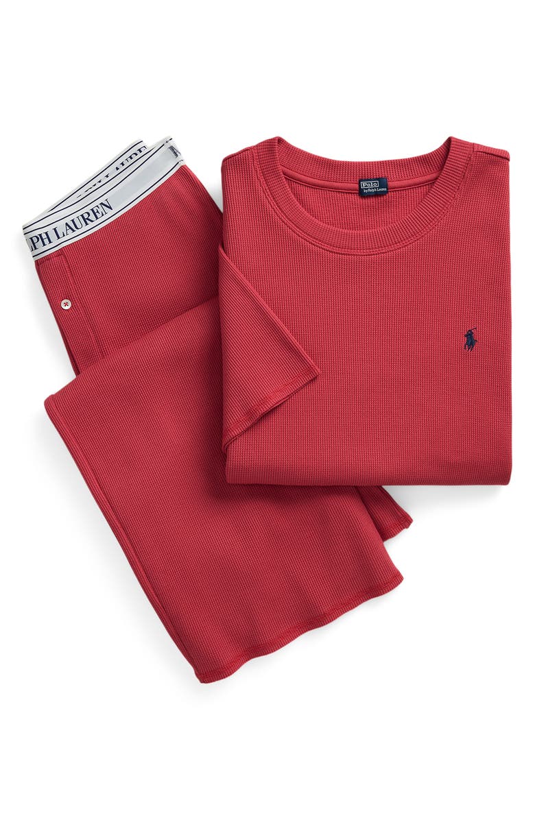 Polo Ralph Lauren Thermal Knit Pajamas, Alternate, color, Nantucket Red
