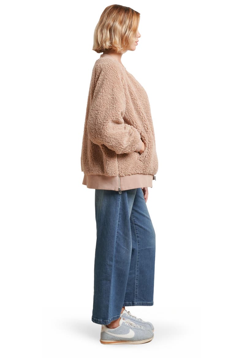 Cozy Before & After Maternity Jacket, Alternate, color, Taupe