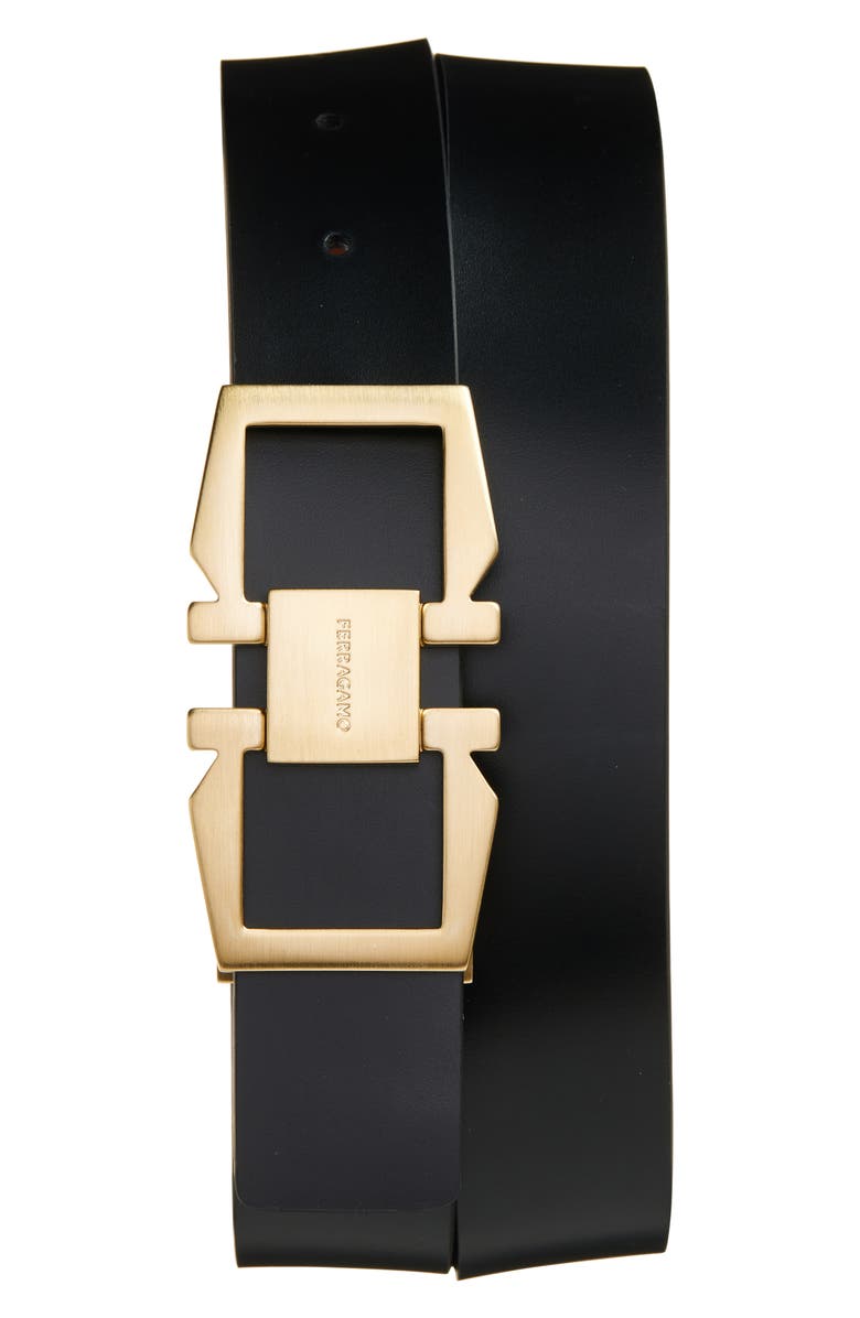 FERRAGAMO Double Gancio Reversible Leather Belt, Alternate, color, 