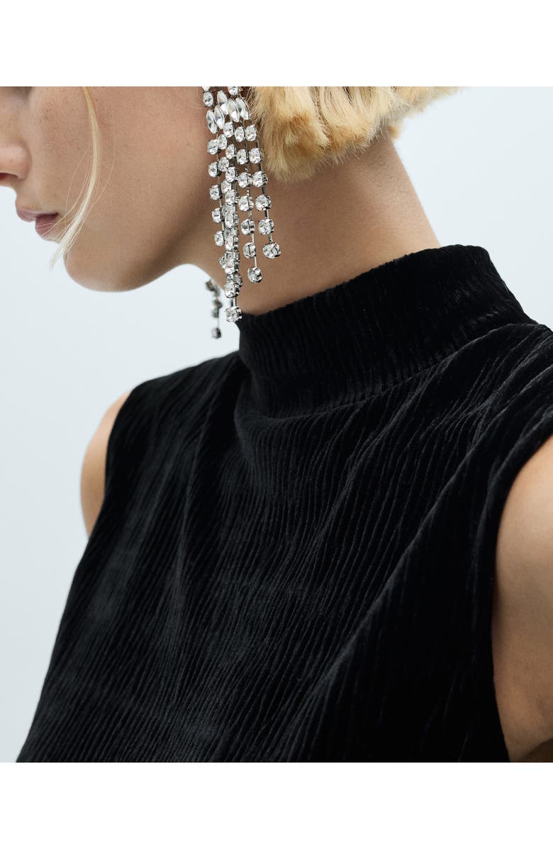 MANGO Perkins Mock Neck Corduroy Sleeveless Shell Top, Alternate, color, 