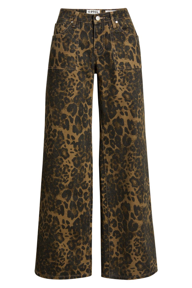 Low Rise Wide Leg Jeans, Alternate, color, LEOPARD