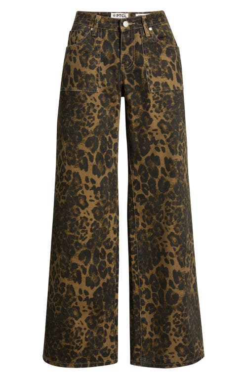 Ptcl Low Rise Wide Leg Jeans In Brown