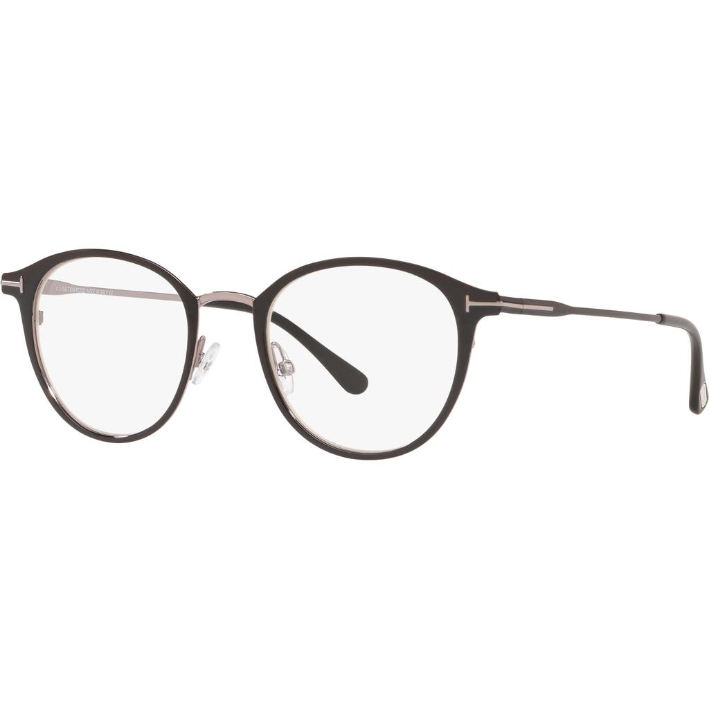 Tom Ford 49mm Oval Optical Glasses In Black