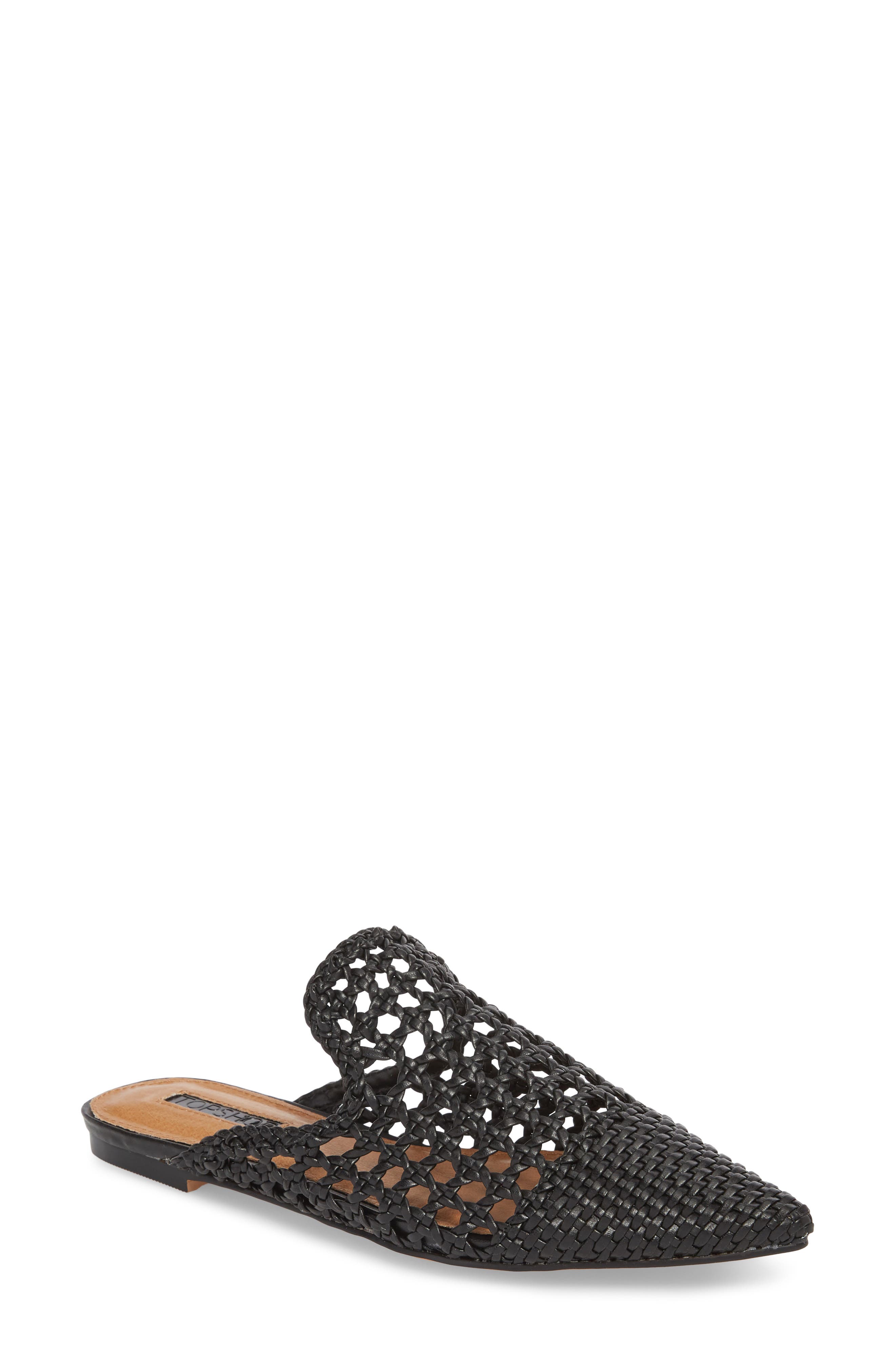 Topshop Knot Woven Mule, Main, color, 