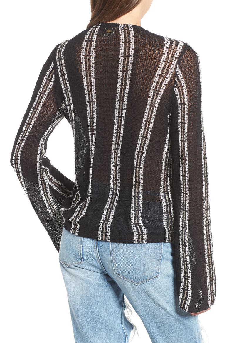 Sims Stripe Sweater, Alternate, color, BLACK