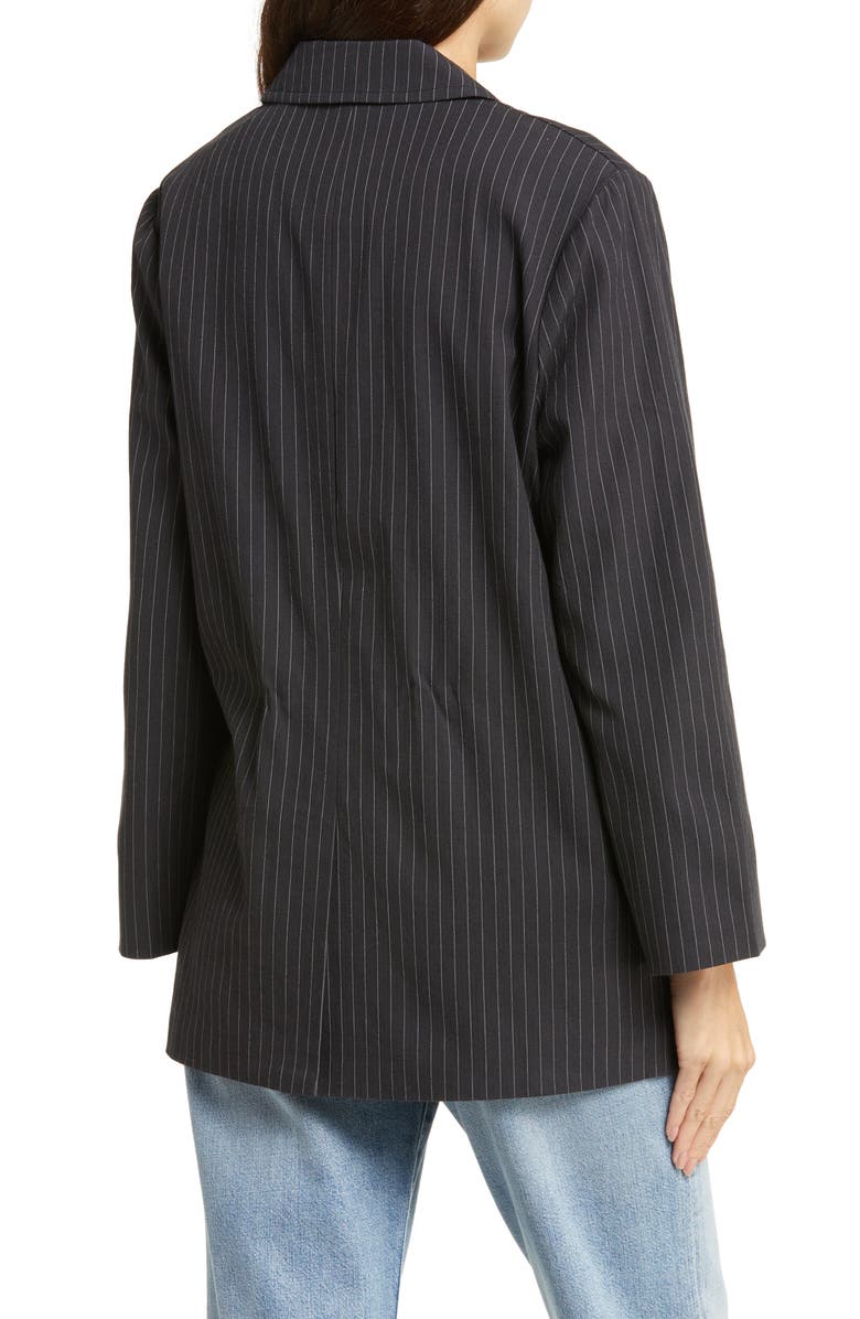 THE GREAT. The Shlumpy Cotton Blazer, Alternate, color, Wide Smokey Stripe