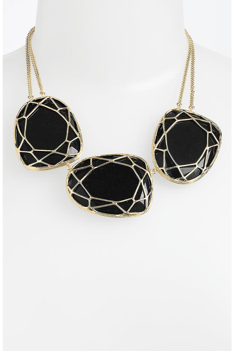 'Marcella' Reversible Statement Necklace, Main, color, BLACK ONYX/ GOLD