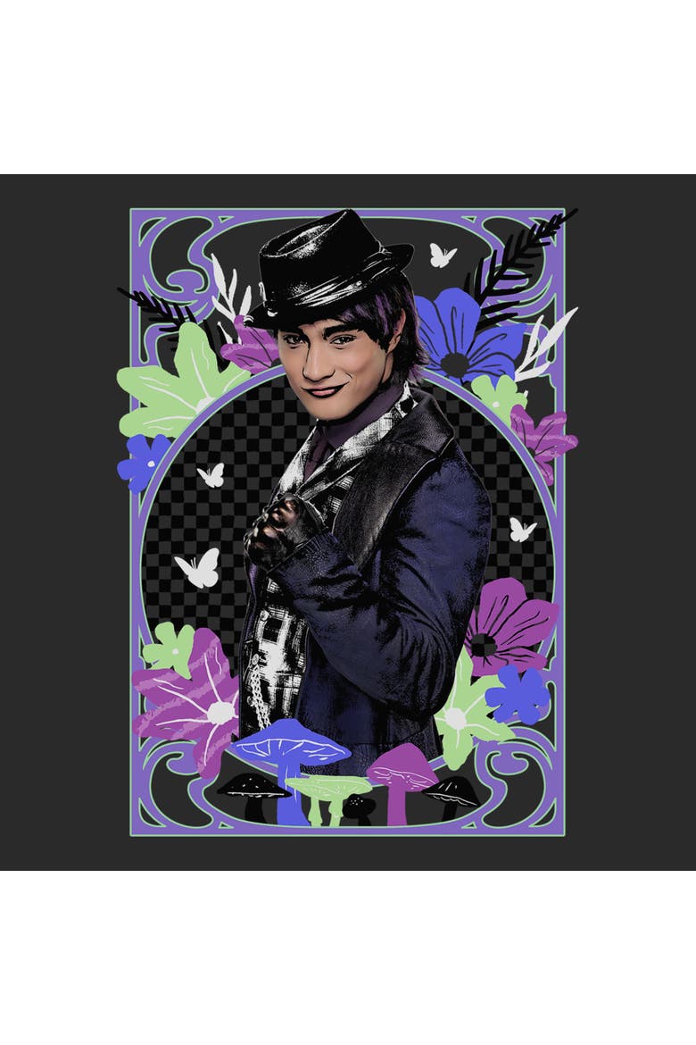 Men's Descendants Wicked Wonderland Max Framed Portrait  Graphic T-Shirt, Alternate, color, Charcoal