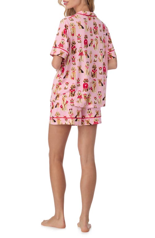 Room Service Pjs Print Short Pajamas In Pink