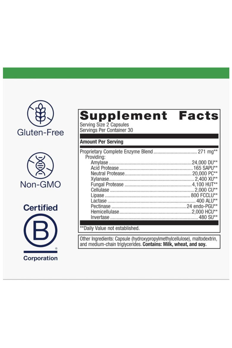 SpectraZyme Potent Digestive Enzyme Complex 60 Capsules, Alternate, color, None