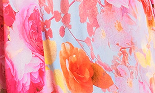 L Agence Soft Cloud Floral Cheri Bandeau Midi Dress In Pink