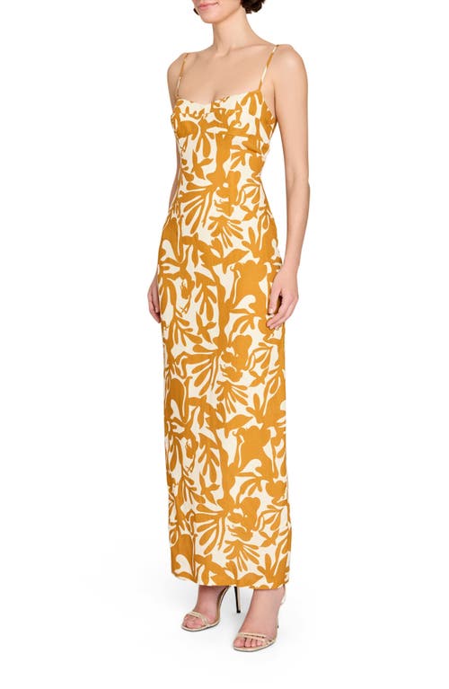 Amanda Uprichard Lawrence Mixed Print Maxi Dress In Yellow