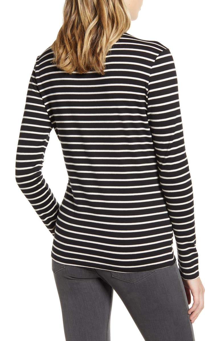 AG Chels Stripe Turtleneck Top, Alternate, color, 