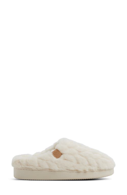 Roxy Bae Faux Fur Slipper In White