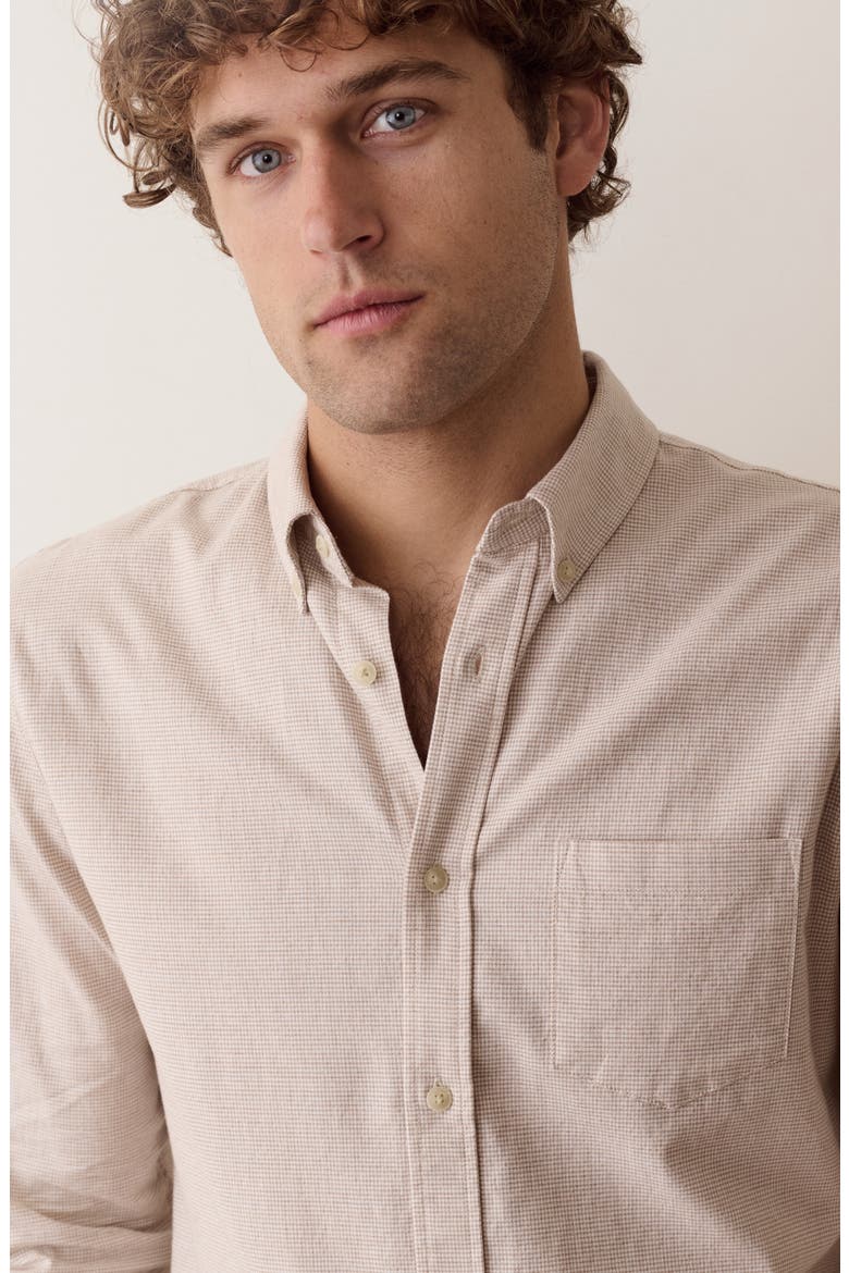 California Houndstooth Stretch Oxford Shirt, Alternate, color, TAUPE HOUNDSTOOTH
