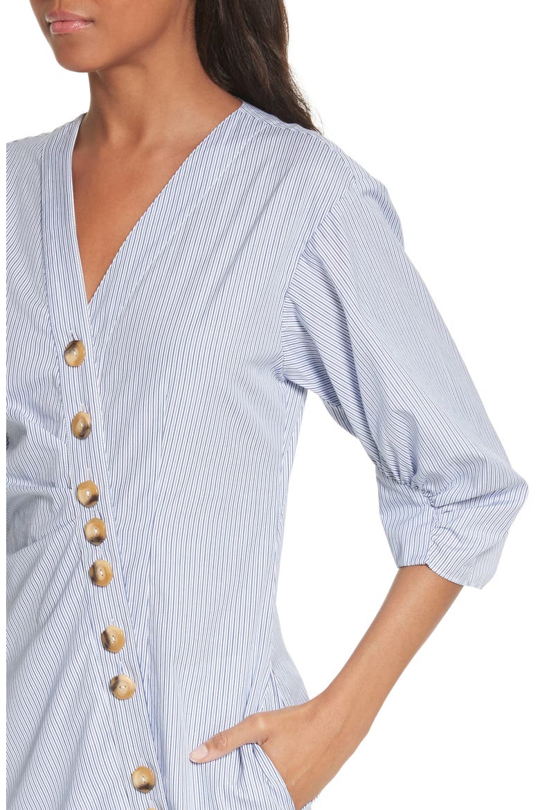 Asymmetrical Cotton Shirtdress, Alternate, color, BLUE MULTI