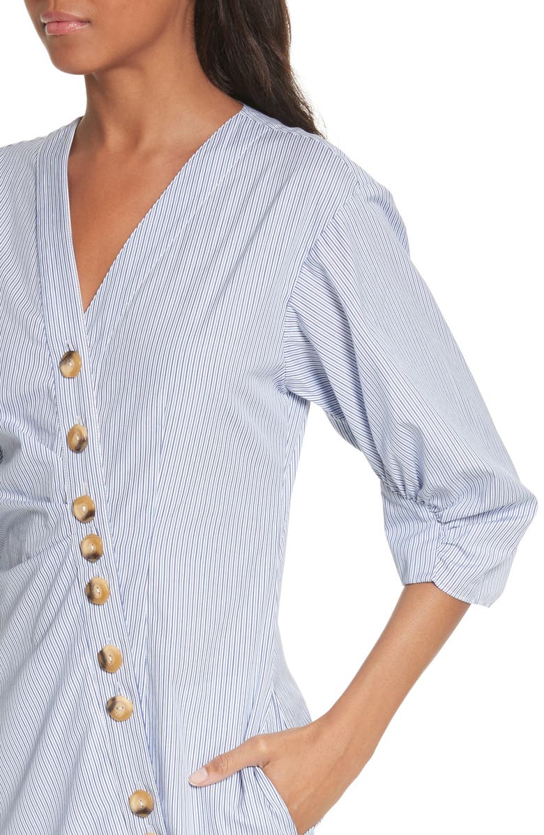 Tibi Asymmetrical Cotton Shirtdress, Alternate, color, 