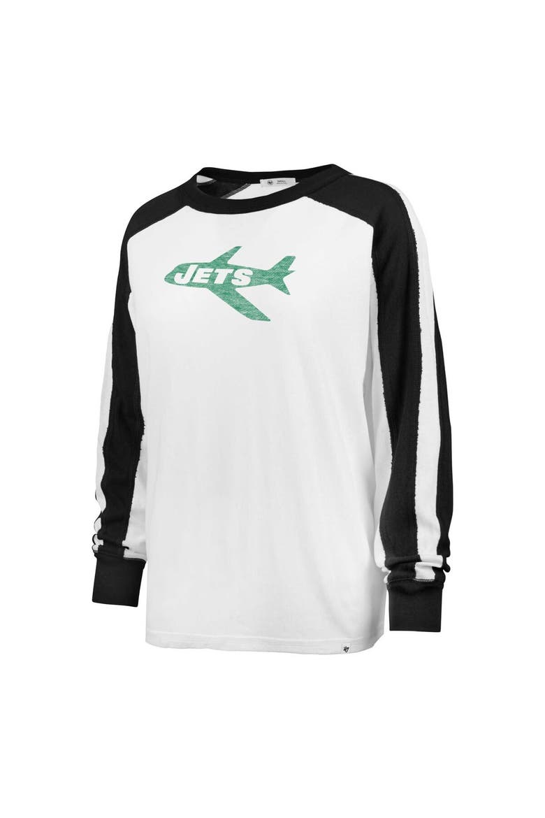 Women's '47 White New York Jets Premier Caribou Long Sleeve T-Shirt, Alternate, color, White