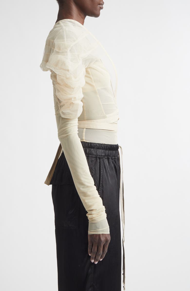 Rick Owens Rhino Tulle Wrap Top, Alternate, color, Sand