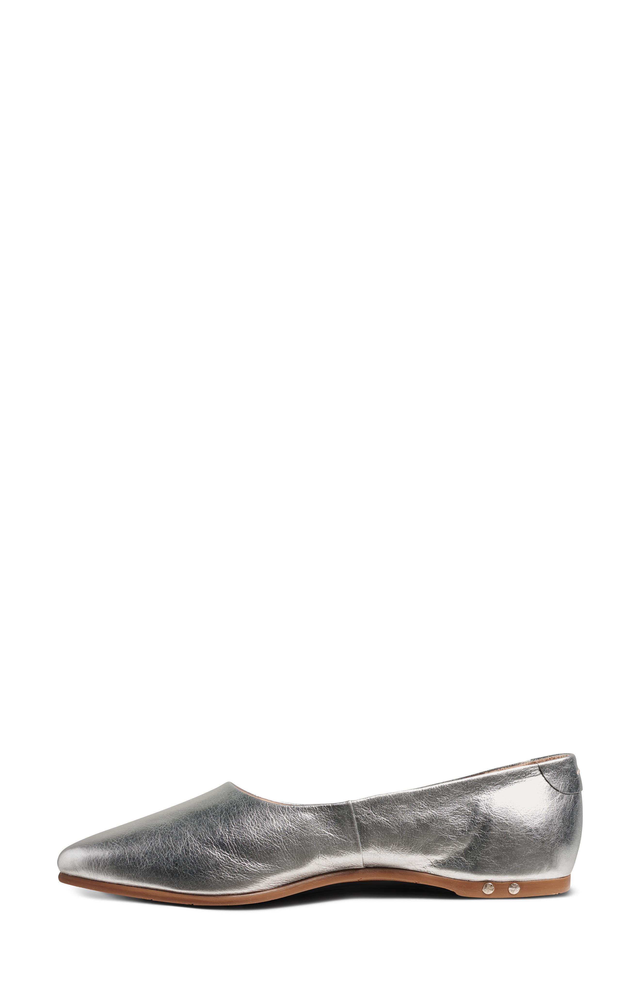 Beek Swoop Pointed Toe Flat, Alternate, color, Silver Metallic