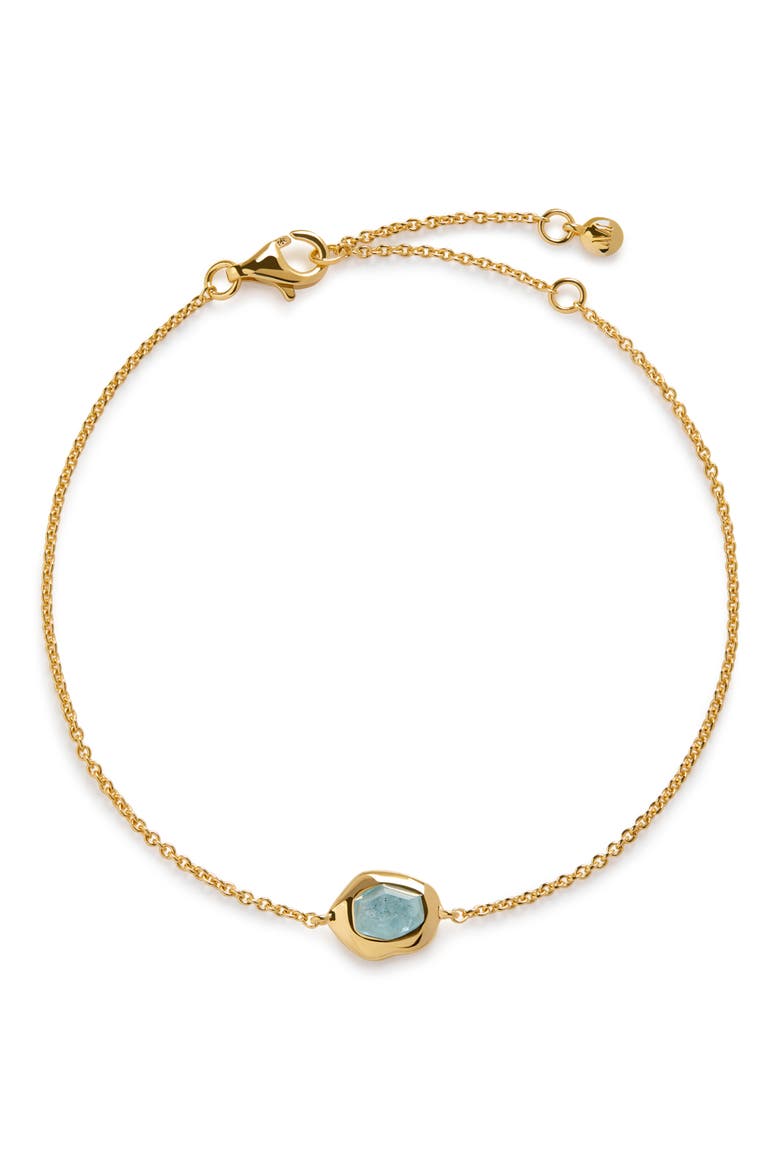 Odyssey Aquamarine Chain Bracelet (Online Trunk Show), Main, color, 18CT GOLD VERMEIL / AQUAMARINE