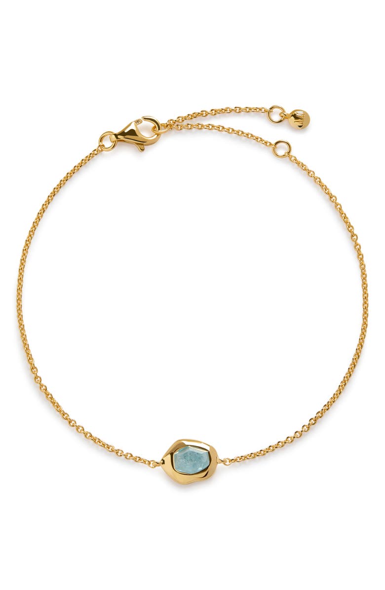 Monica Vinader Odyssey Aquamarine Chain Bracelet, Main, color, 18Ct Gold Vermeil / Aquamarine