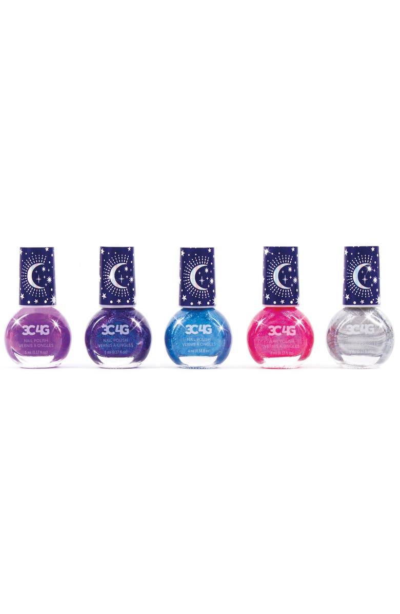 Three Cheers For Girls 3C4G Celestial Nail Polish Hexagon 5 Bottles Of Glittering Polish, Main, color,