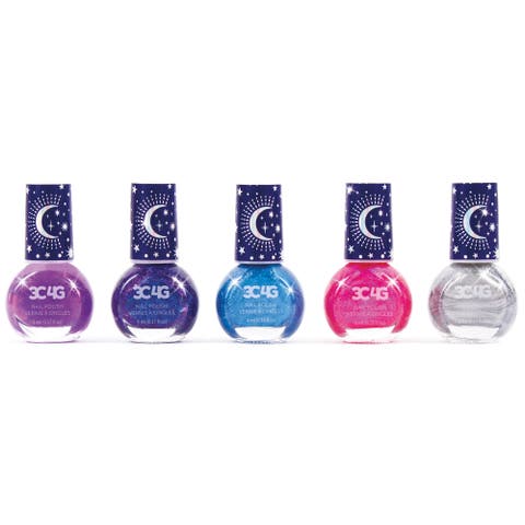 3C4G Celestial Nail Polish Hexagon 5 Bottles Of Glittering Polish