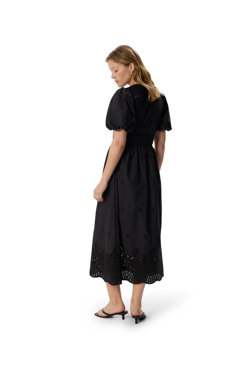 Whistles Cotton Broderie Dress, Alternate, color, Black