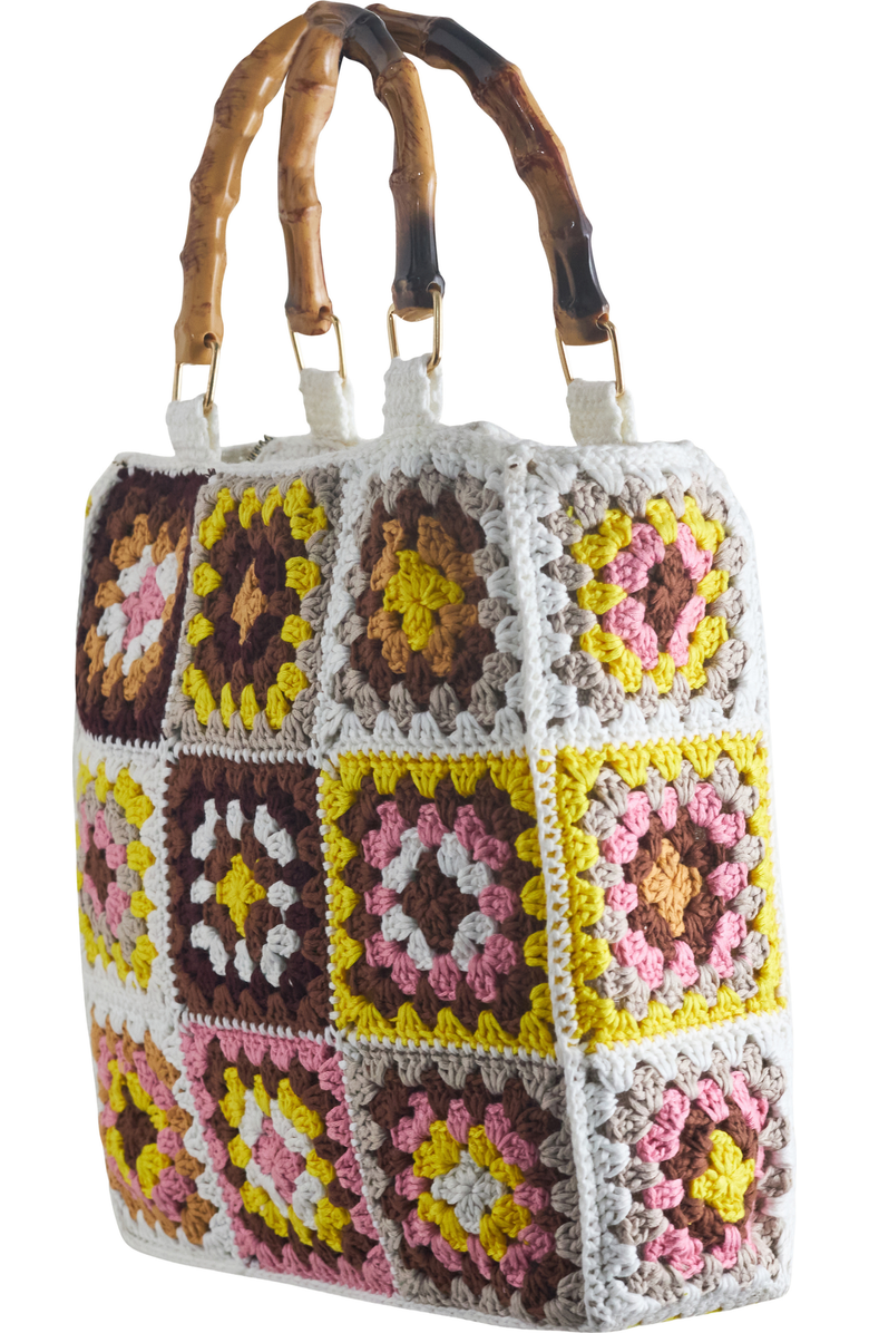 Solomon & Sage Granny Square Crochet Tote Bag, Alternate, color, Brown