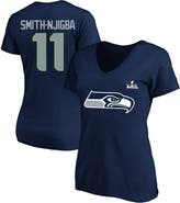 FANATICS Women's Fanatics Jaxon Smith-Njigba College Navy Seattle Seahawks Super Bowl LX Patch Plus Size Name & Number V-Neck T-Shirt