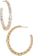 Nadri Halle Large Cubic Zirconia Inside Out Hoop Earrings