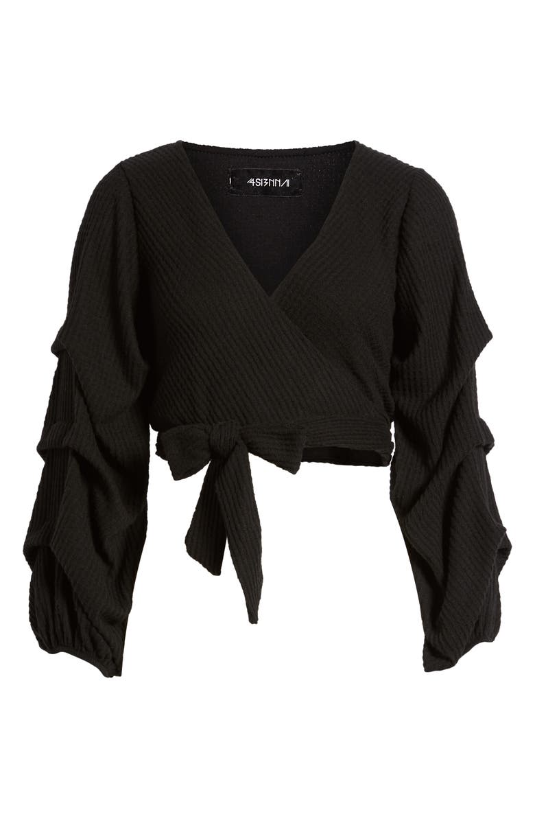4SI3NNA Wrap Sweater, Alternate, color, 