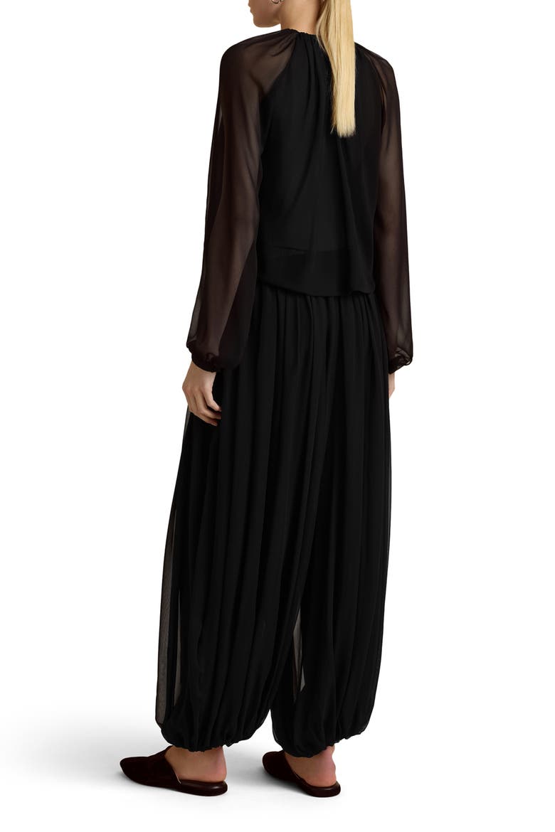 Layered Long Sleeve Blouse, Alternate, color, Black